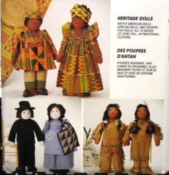 7116 MCCALLS 15'' PENNSYLVANIA DUTCH, NATIVE, AFRICAN HERITAGE DOLLS  AND THEIR CLOTHES PATTERN